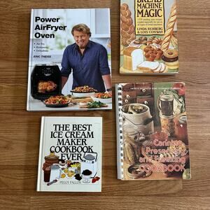 Set of 4 Cookbooks Airfryer Cookbook Bread Machine Ice Cream Maker Canning